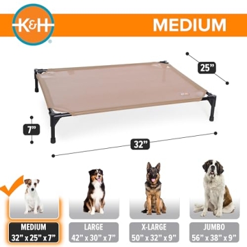 K&H Elevated Outdoor Dog Cot Bed for Medium Dogs