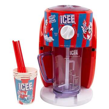 ICEE Slushie Snow Cone Machine Bundle. Genuine ICEE Home Countertop Slushie Ice Shaver, 2-Pack ICEE ...