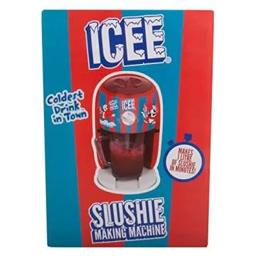 ICEE Slushie Snow Cone Machine Bundle. Genuine ICEE Home Countertop Slushie Ice Shaver, 2-Pack ICEE Syrups & 20 ICEE Paper Cups & Straws.