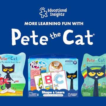 Educational Insights Hot Dots Pete The Cat Preschool Reading & Math - Preschool Learning Activities for Kids Ages 4+