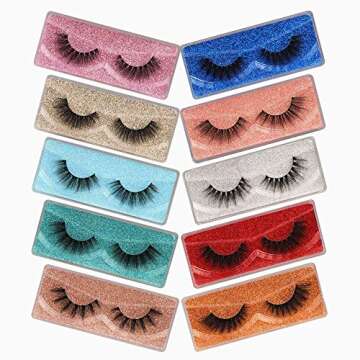 3D Faux Mink Lashes Wholesale Lashes Bulk 30 Pairs False Eyelashes Wispy 18mm Natural 10 Styles Mixe...