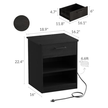 ODIKA Everyday Side Table with Fast Charging Station