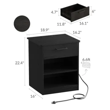 ODIKA Everyday Side Table with Fast Charging Station