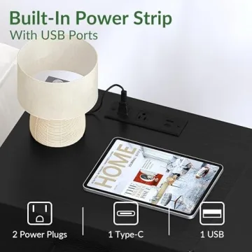 ODIKA Everyday Side Table with Fast Charging Station