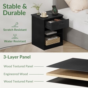 ODIKA Everyday Side Table with Fast Charging Station