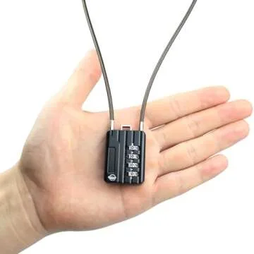 SISAV 4 Digit Cable Combination Lock for Schools and Travel