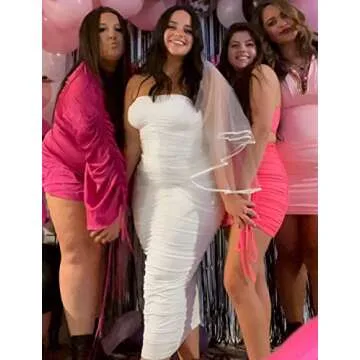 BEAGIMEG Women's Sexy Ruched Maxi Club Dress