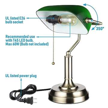 Vintage TORCHSTAR Green Bankers Desk Lamp for Office