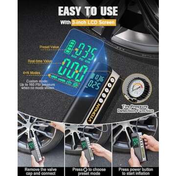 VTOMAN X6 Pro Tire Inflator  Portable Air Compressor 160PSI