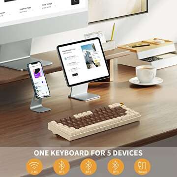 ROYALAXE R68 60% Wireless Mechanical Keyboard, Hot Swappable Custom Keyboard,Pre-lubed Gateron Pro Y...