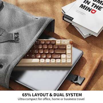 ROYALAXE R68 60% Wireless Mechanical Keyboard, Hot Swappable Custom Keyboard,Pre-lubed Gateron Pro Yellow Switches RGB Gaming Keyboard, 2.4GHz/Type-C/BT5.0 Mechanical Keyboard (Brown)