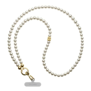 Stylish CASETiFY Pearl Phone Strap - White, Versatile & Elegant