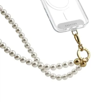 CASETiFY White Pearl Phone Strap for Stylish Use