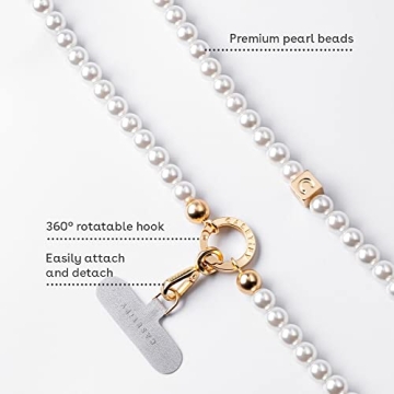 CASETiFY White Pearl Phone Strap for Stylish Use