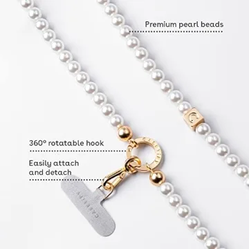 CASETiFY White Pearl Phone Strap for Stylish Use