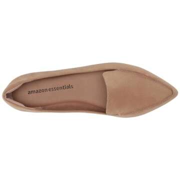 Amazon Essentials Women's Loafer Flat, Light Tan Microsuede, 5