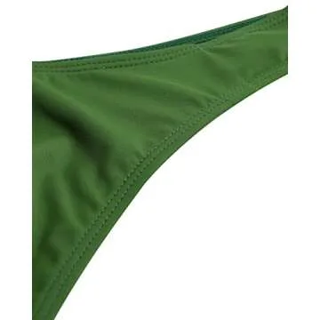 stripsky Strap Tie Knot Front Bikini,High Waisted 2 Piece Swimwear for Plus Women Green