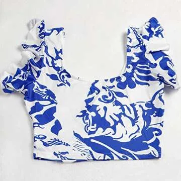 Vakkest Women's Sexy 2 Piece Outfits Clubwear Summer Dress Floral Short Sleeve Cami Tops and Long Skirt Set