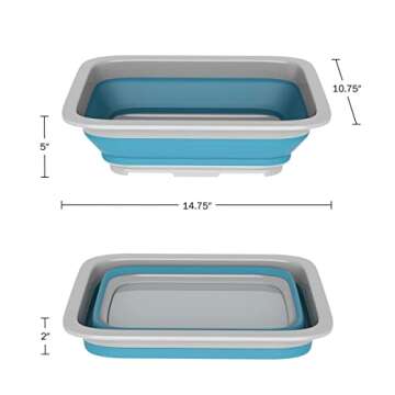 Collapsible Bucket - 10-Liter Multipurpose Wash Bin for Camping, Beach Trips, Tailgating Parties, an...