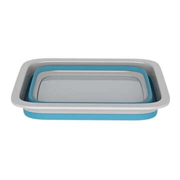 Collapsible Bucket - 10-Liter Multipurpose Wash Bin for Camping, Beach Trips, Tailgating Parties, and Cleaning Supplies by Wakeman (Blue)