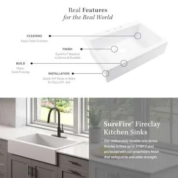 Parker Fireclay Drop-In Kitchen Sink - Stylish & Durable