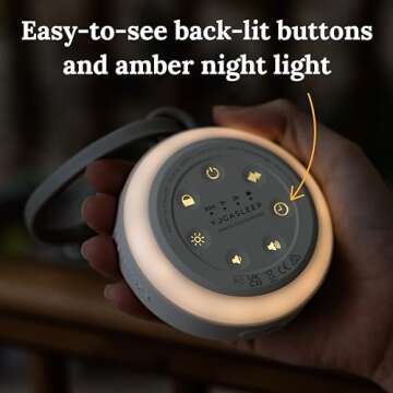 Yogasleep Hushh 2 Portable Sound Machine For Baby and Kids, Backlit Buttons & Night Light, More Durability, 6 Soothing Natural Sounds, Easy To Use Timer, Volume Control & Toddler Lock, Noise Canceling