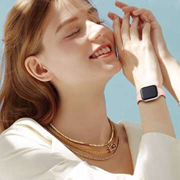 Lerobo Slim Thin Band Compatible with Apple Watch Bands 38mm 40mm 41mm 42mm for Women,12 Pack Soft Silicone Sport Strap Thin Wristband for iWatch Band Series 10/9/8/7/SE/6/5/4/3/2/1/Ultra//Urtra 2