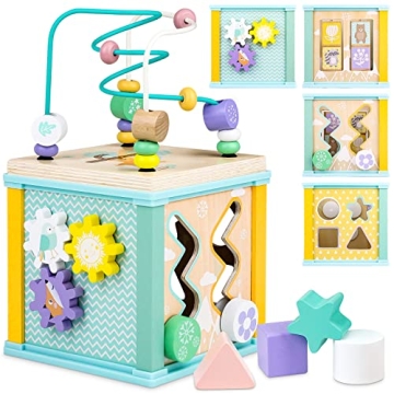 Wooden Educational Toy Activity Cube for Toddlers