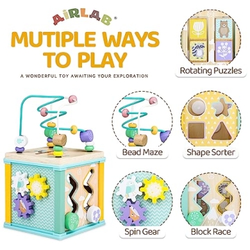 Wooden Educational Toy Activity Cube for Toddlers