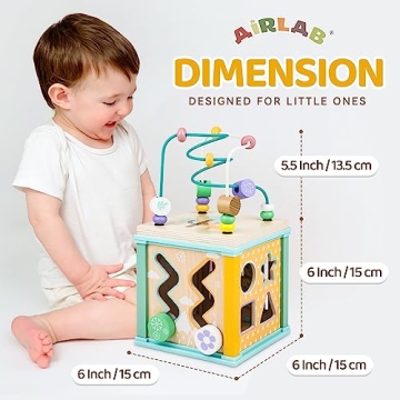 Wooden Educational Toy Activity Cube for Toddlers