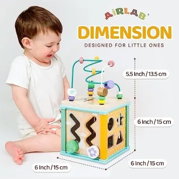 Wooden Educational Toy Activity Cube for Toddlers