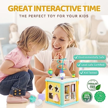 Wooden Educational Toy Activity Cube for Toddlers