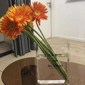 Foxmey Book Vase for Flowers, Acrylic Clear Book Vase, Book Shape Vases for Tulips, Transparent Book Vase for Bedroom Table Decoration Living Room Office, Book Shape Flower Vase Minimalist