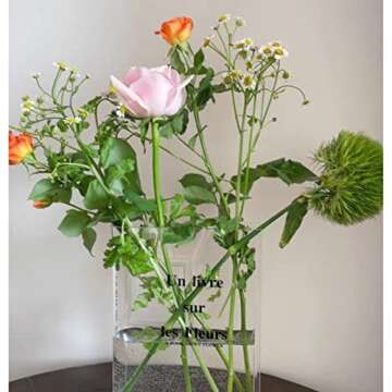 Foxmey Book Vase for Flowers, Acrylic Clear Book Vase, Book Shape Vases for Tulips, Transparent Book Vase for Bedroom Table Decoration Living Room Office, Book Shape Flower Vase Minimalist