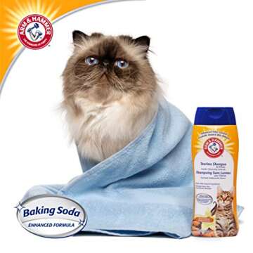 Arm & Hammer Tearless Kitten Shampoo for CatsNatural Cat Shampoo for Odor Control with Baking Soda, 20 Fl Oz Gentle Cleansing Kitten Shampoo in Sweet Almond Scent (Pack of 1)