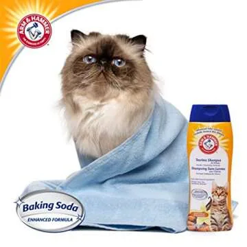 Arm & Hammer Tearless Kitten Shampoo for CatsNatural Cat Shampoo for Odor Control with Baking Soda, 20 Fl Oz Gentle Cleansing Kitten Shampoo in Sweet Almond Scent (Pack of 1)