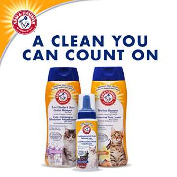 Arm & Hammer Tearless Kitten Shampoo for CatsNatural Cat Shampoo for Odor Control with Baking Soda, 20 Fl Oz Gentle Cleansing Kitten Shampoo in Sweet Almond Scent (Pack of 1)