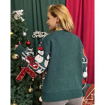 Fashionme Ugly Christmas Sweater for Women Winter Style