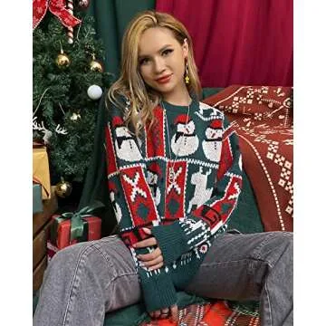 Fashionme Ugly Christmas Sweater for Women Winter Style