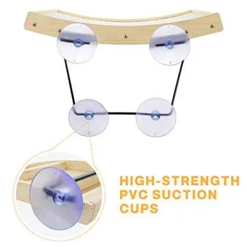 Pecute Cat Window Perch Sisal Cat Scratcher 2 in 1, Cat Hammock for Window Seat with Solid Wood Frame, Iron Bracket, and Heavy Duty Suction Cups, Cat Perch Holds Cats Up to 30lbs