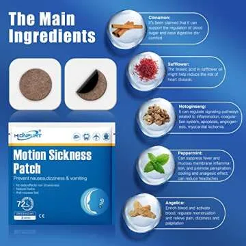 Hionfurt 48 Count Motion Sickness Patches for Cruise Airplane Car,Ear Patch for Motion Sickness(48 Count (Pack of 1))