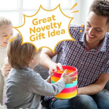 Jumbo Rainbow Spring Coil Toy - 6" Vibrant Fun for Kids