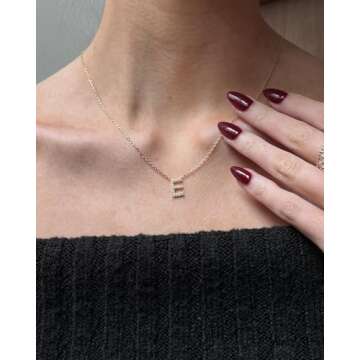 PAVOI 14K White Gold Plated Cubic Zirconia Initial Necklace | Letter Necklaces for Women | J Initial
