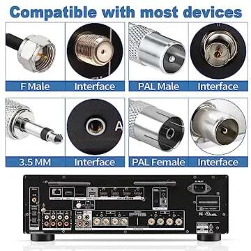 Bingfu FM Radio Dipole Antenna for Stereo Receiver Indoor Pioneer Onkyo Yamaha Marantz Bose Wave Music System FM Radio Home Stereo Receiver AV Audio Video Home Theater Receiver