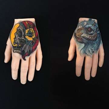A Pound of Flesh Practice Tattoo Hand Silicone Tattooing Fake Skin for Practice or Display Professio...
