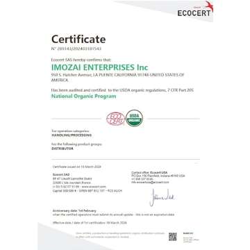 Imozai Organic Green Tea Bags 100 Count Individually Wrapped