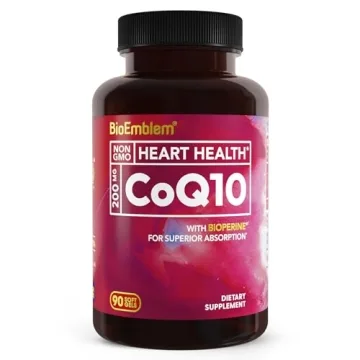 BioEmblem CoQ10 with BioPerine - 200mg Softgels for Enhanced Energy and Heart Health - 90 Count