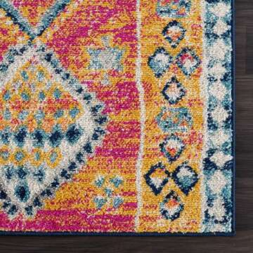 Bloom Rugs Boho Fuchsia Yellow 10 ft Runner for Everyone