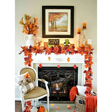 Artiflr Fall Maple Leaf Garland for Home Decor