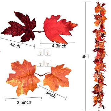 Artiflr Fall Maple Leaf Garland for Home Decor